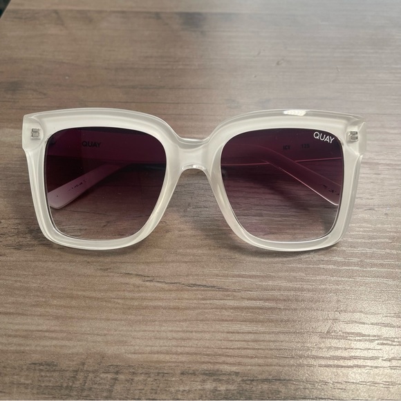 Quay Australia Accessories - Quay Australia Clear Frame Sunglasses with Purple Lenses